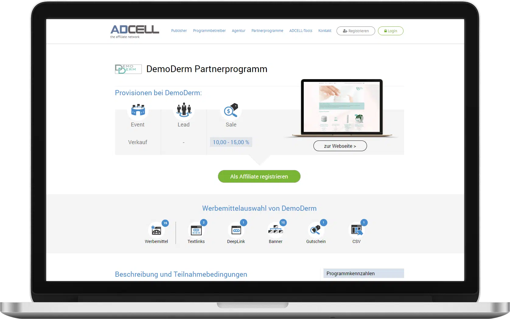 DemoDerm Partnerprogramm (Affiliate)