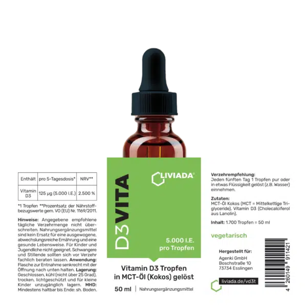 LIVIADA Vitamin D3 5.000 I.E. Tropfen