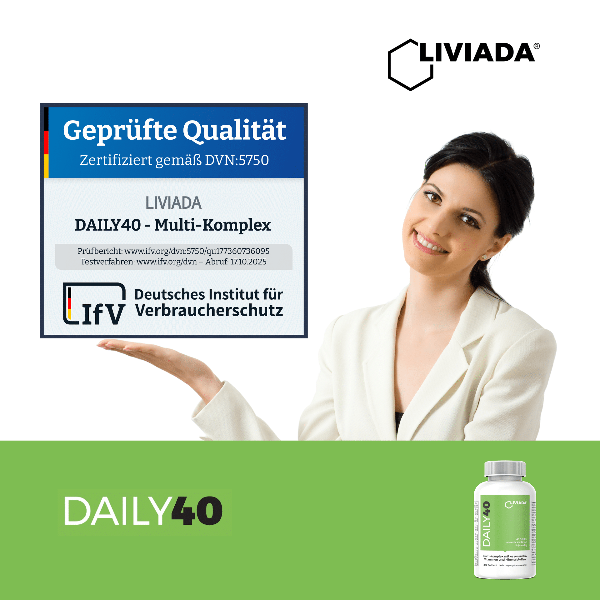 LIVIADA DAILY40 - Multi-Komplex mit essenziellen Vitaminen & Mineralstoffen - Geprüfte Qualität by IfV